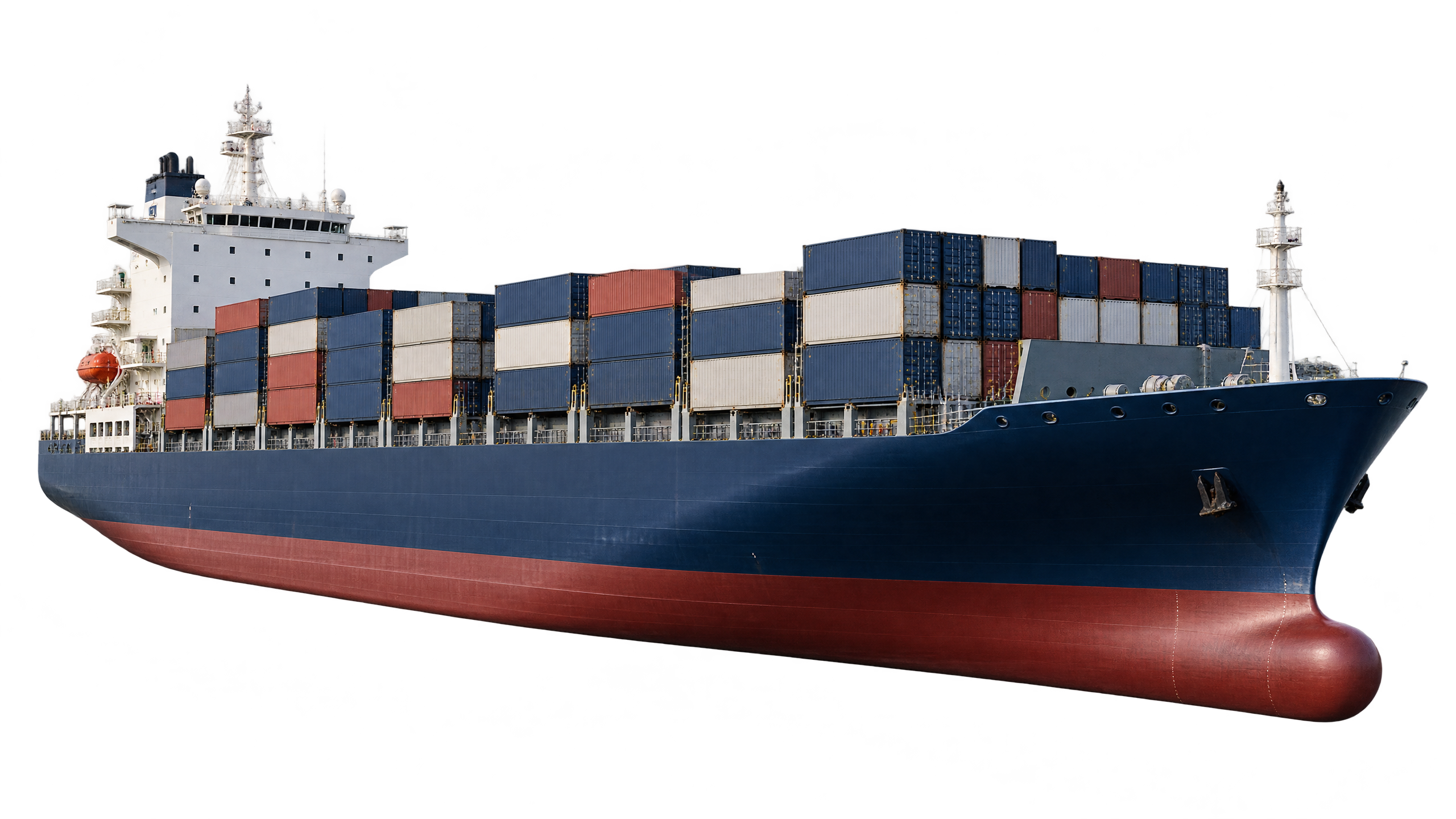 Illustrative container ship concept crossing open water